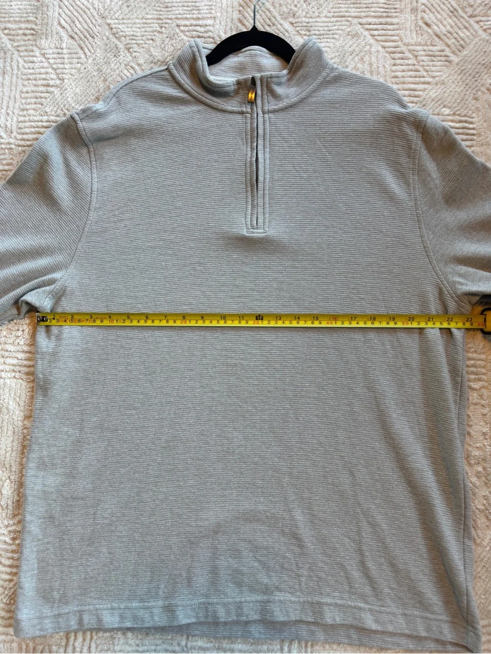Van Heusen Men XL Gray Textured 1/4 Zip Pullover Classic Fit Ribbed Sweater Grey